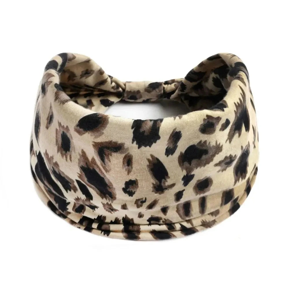 Bohemia Print Wide Headbands New Vintage Elastic Knot Turban Headwrap for Women Girls Soft Print Yoga Bandana Hair Accessories Zen Fit Plus