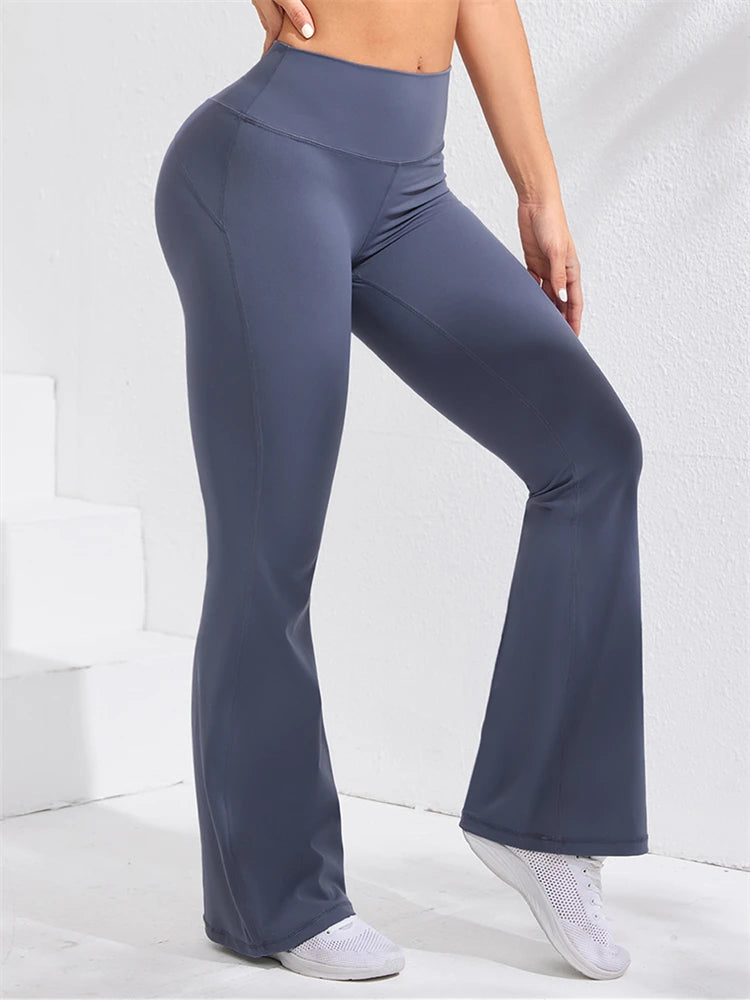 Flare Leggings Yoga Women High Waist Wide Leg Yoga Pants Gym Sports Slim Flared Tight Pants Control Tummy Dance Trousers Zen fit plus