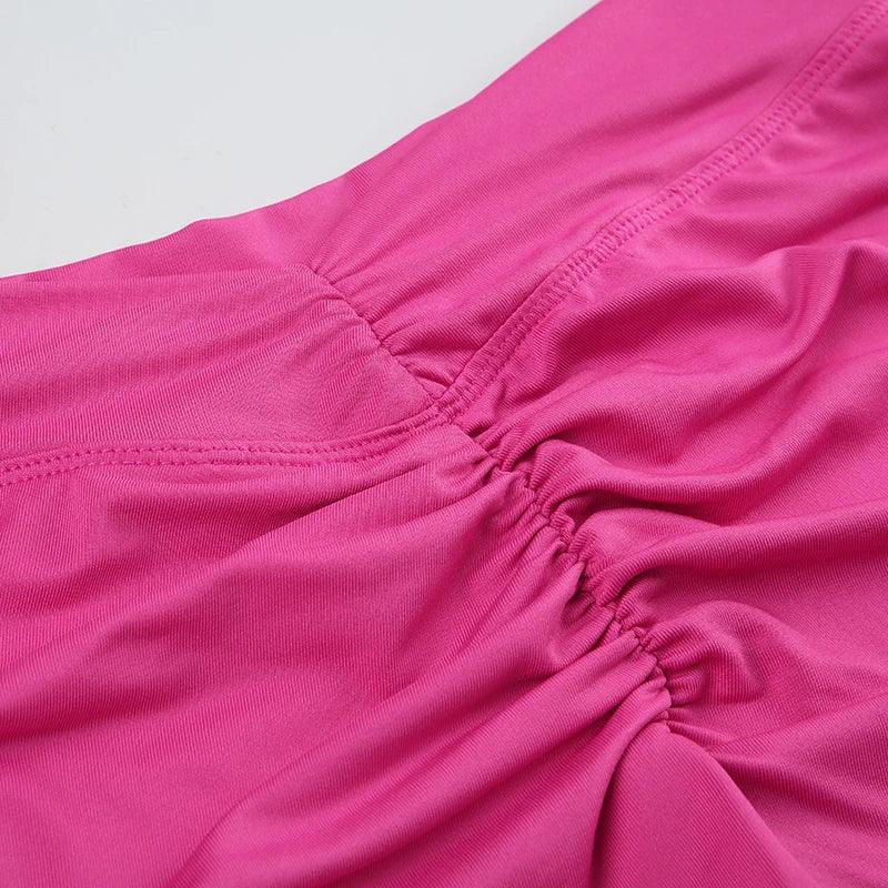 Rockmore New Pleated Sports Short Butt Lifting Tummy Control Yoga Short Pants Women's Tight Hip Lifting High Waist Fitness Short - Zen Fit Plus