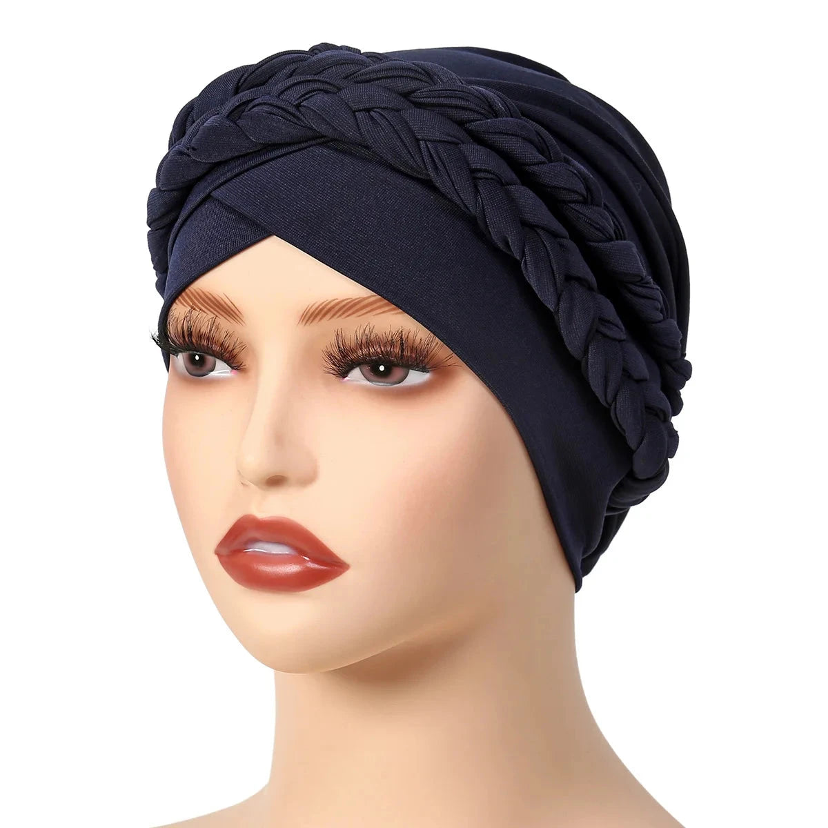 Lady Women Hat Chemo Cap Muslim Braid Head Scarf Turban Head Wrap Cover  Hair Loss Islamic Headwear Zen Fit Plus