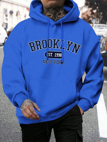 Brooklyn Est 1998 New York Printing Men Hoodies Harajuku Crewneck Hoodie Fashion Oversize Hoody Autumn Comfortable Tracksuit - Zen Fit Plus