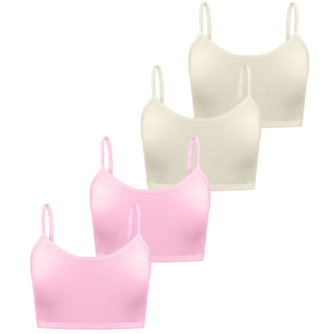 4PCS/lot Solid Kids Bras For Teenage Girls Comfortable Young Children Wireless Vest Tops Teenager Girls Sportswear Training Bras Zen Fit Plus