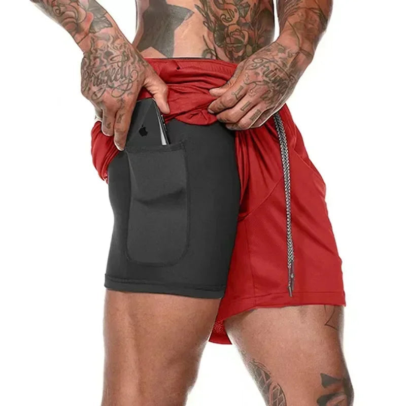Running Shorts Men Gym Sports Shorts 2 In 1 Quick Dry Workout Training Gym Fitness Jogging Short Pants Summer Men Shorts Zen fit plus