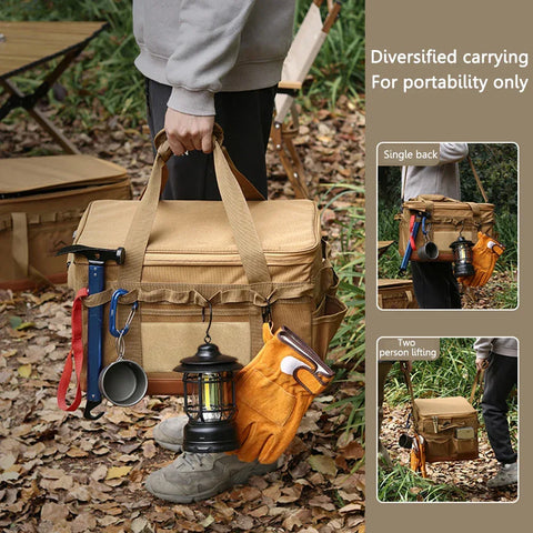 30L Camping Cooking Utensil Organizer Large Capacity Car Trunk Storage Bag Detachable Multifunctional Camping Stove Storage Case - Zen Fit Plus