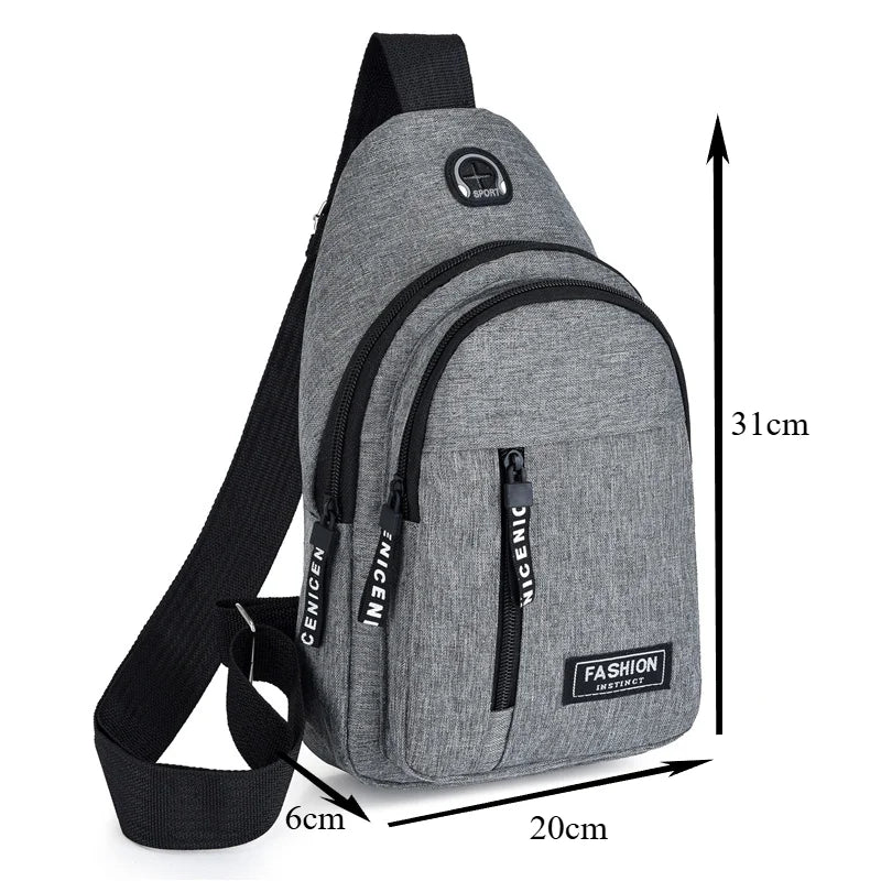 Chest Bags Men's One Shoulder Crossbody Bag Large Capacity Outdoor Sports Leisure Fashion Small Shoulder Bag Backpack Men's Zen fit plus