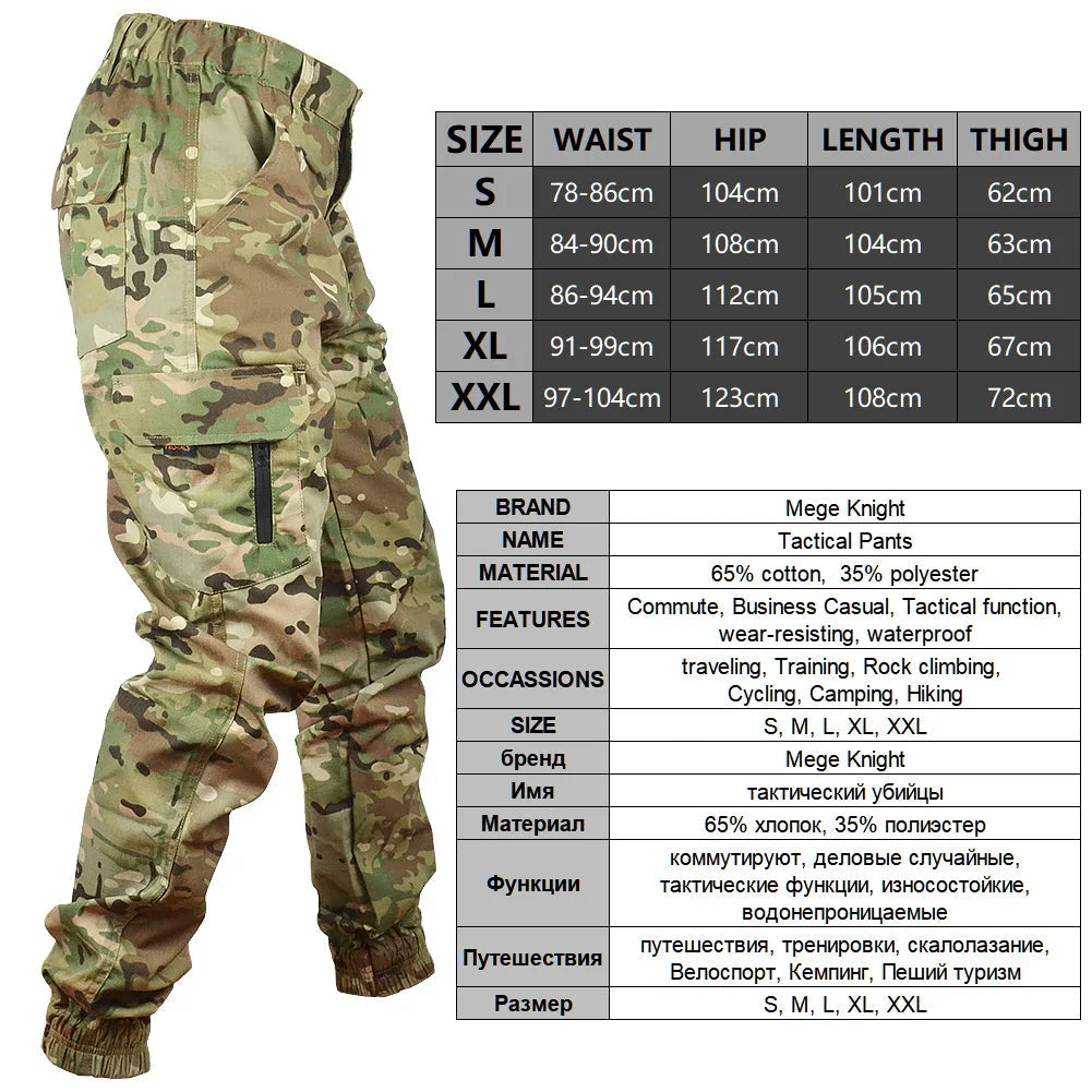Mege Tactical Joggers Outdoor Ripstop Cargo Pants Working Clothing Hiking Trousers Men's Streetwear Zen fit plus