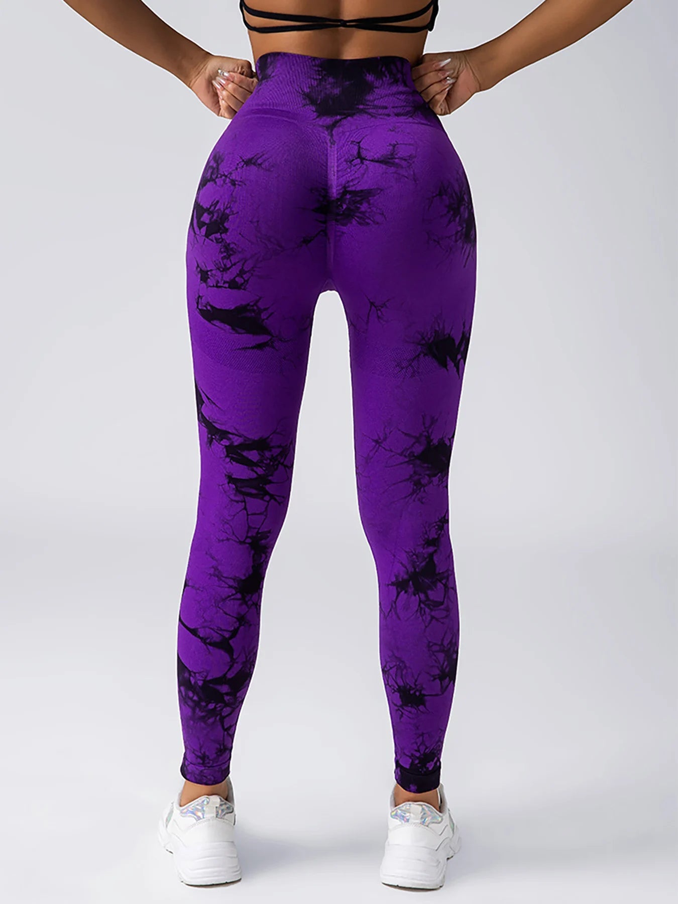 Women's tie dye leggings seamless high stretch sports push up pants tight sports high waist yoga pants outdoor sports Zen fit plus