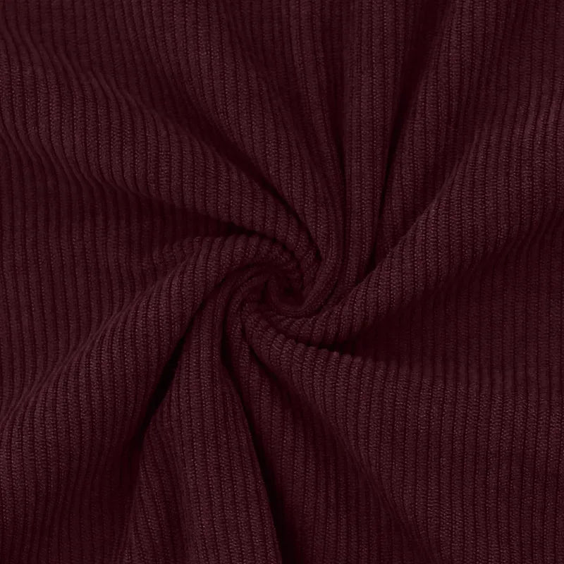 2024 hot-selling spring and autumn European size men's round neck casual stand-up collar corduroy long-sleeved sweater men - Zen Fit Plus