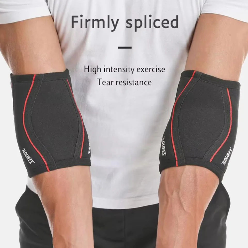 AOLIKES 7MM Weightlifting Elbow Brace Support Neoprene Compression Elbow Pads Arm Sleeves Protector For Powerlifting Gym Fitness Zen fit plus