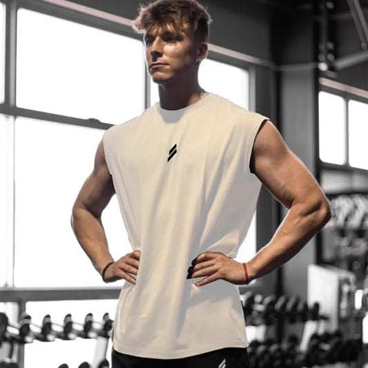 Summer Fitness Sports Tank Top Men's Breathable Loose Fit Training Sleeveless T-shirt Quick Drying vest male Fitness Clothing Zen fit plus