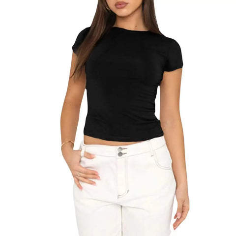 2024 Women's Sports Fitness Clothing Slim Running Sweat Absorbing Skinny Yoga Clothes Quick Drying Clothes Short Sleeved T-shirt Zen fit plus
