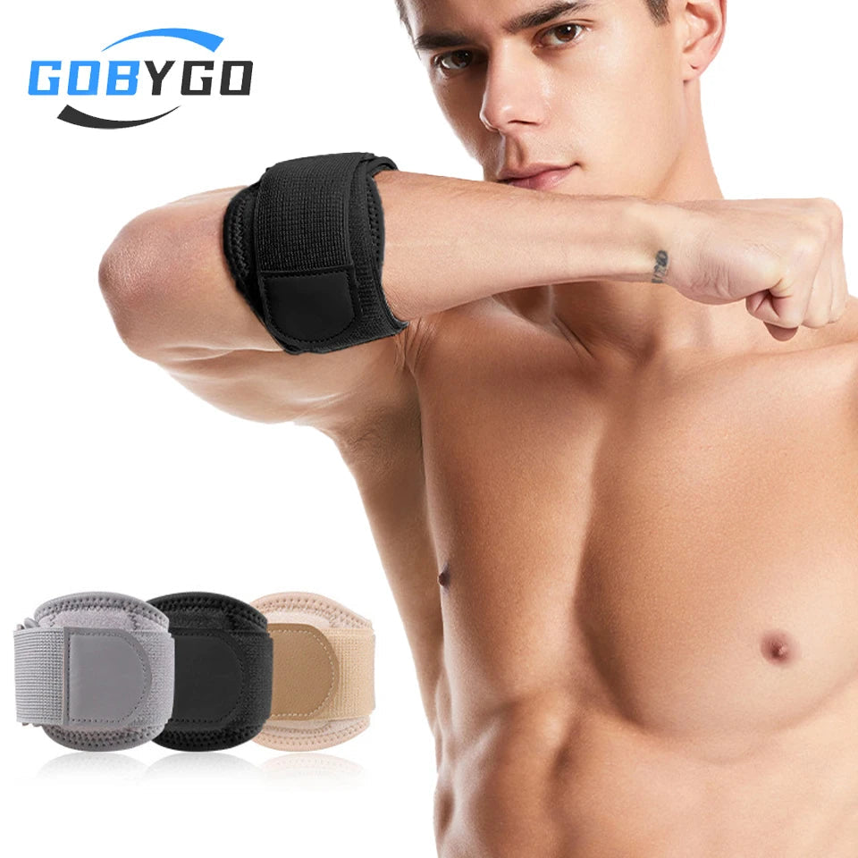 GOBYGO 1Pcs Breathable Tennis Elbow Brace Compression Pad Relieves tendonitis Adjustable Tennis Golf Elbow Forearm Brace Strap Zen fit plus