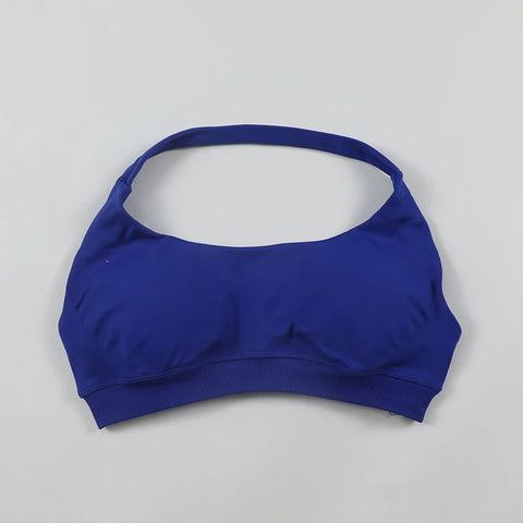 Impact Sports Bra for Women Seamless Halter Neck Strap Bra Sexy Open Back Padded Yoga Top Bra Medium Support Gym Crop Top Zen fit plus