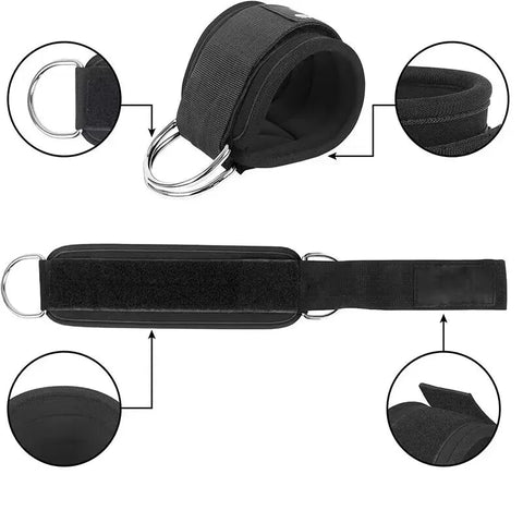 Fitness Ankle Straps Adjustable D-Ring Support Cuffs Gym Leg Excercises Training Workouts Sports Fit Guard Safety Abductors Zen fit plus