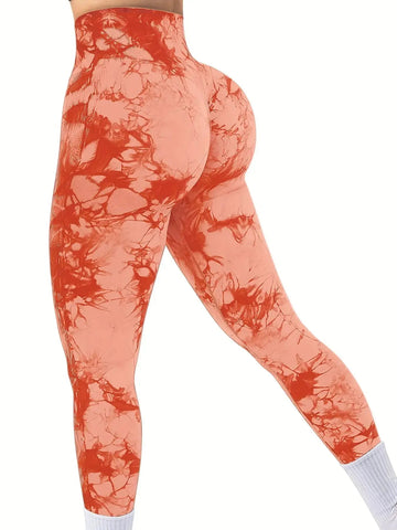 Women's Tie-Dye Seamless Peach Butt High Waist Butt Pants Stretch Fitness Yoga Pants Zen fit plus