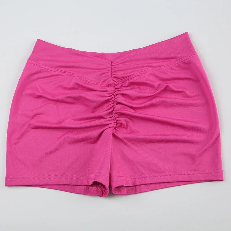 Rockmore New Pleated Sports Short Butt Lifting Tummy Control Yoga Short Pants Women's Tight Hip Lifting High Waist Fitness Short - Zen Fit Plus