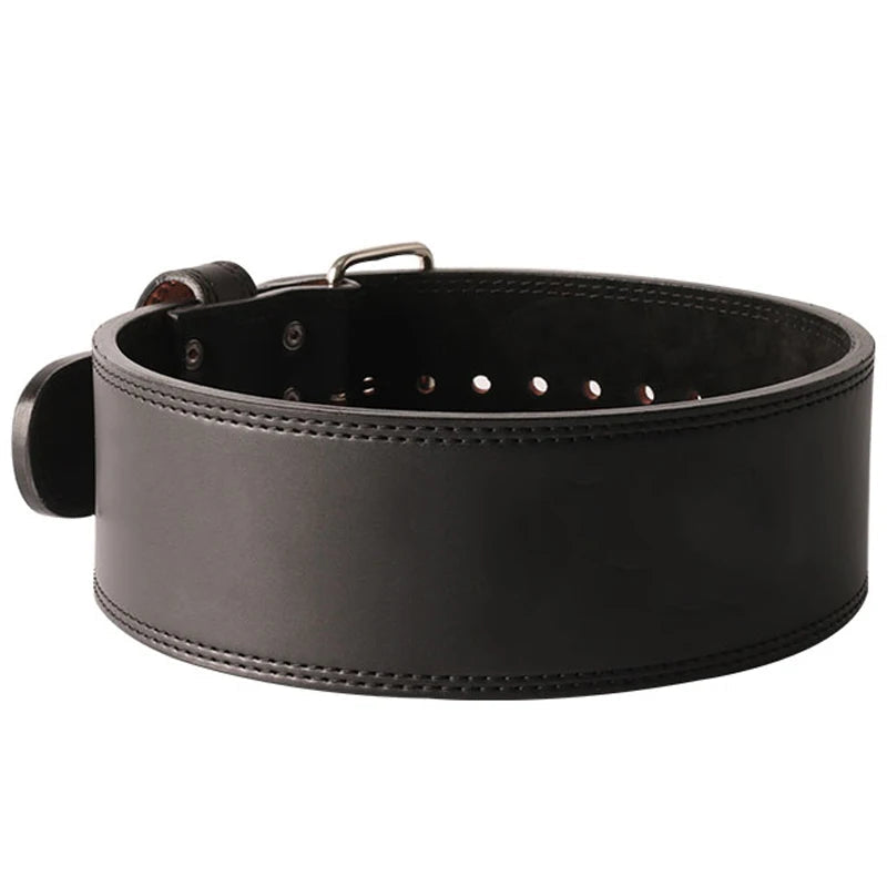 Black Leather Powerlifting Belt Cowhide Weightlifting Belt Gym Squat&Deadlift Adjustable Waist Support Strength Training Brace Zen fit plus