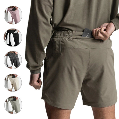 Men Quick Dry Exercise Tranning Shorts Running Fitness Basketball Sports Gym Crossfit Sweatpants with Zipper Back Phone Pouch Zen fit plus