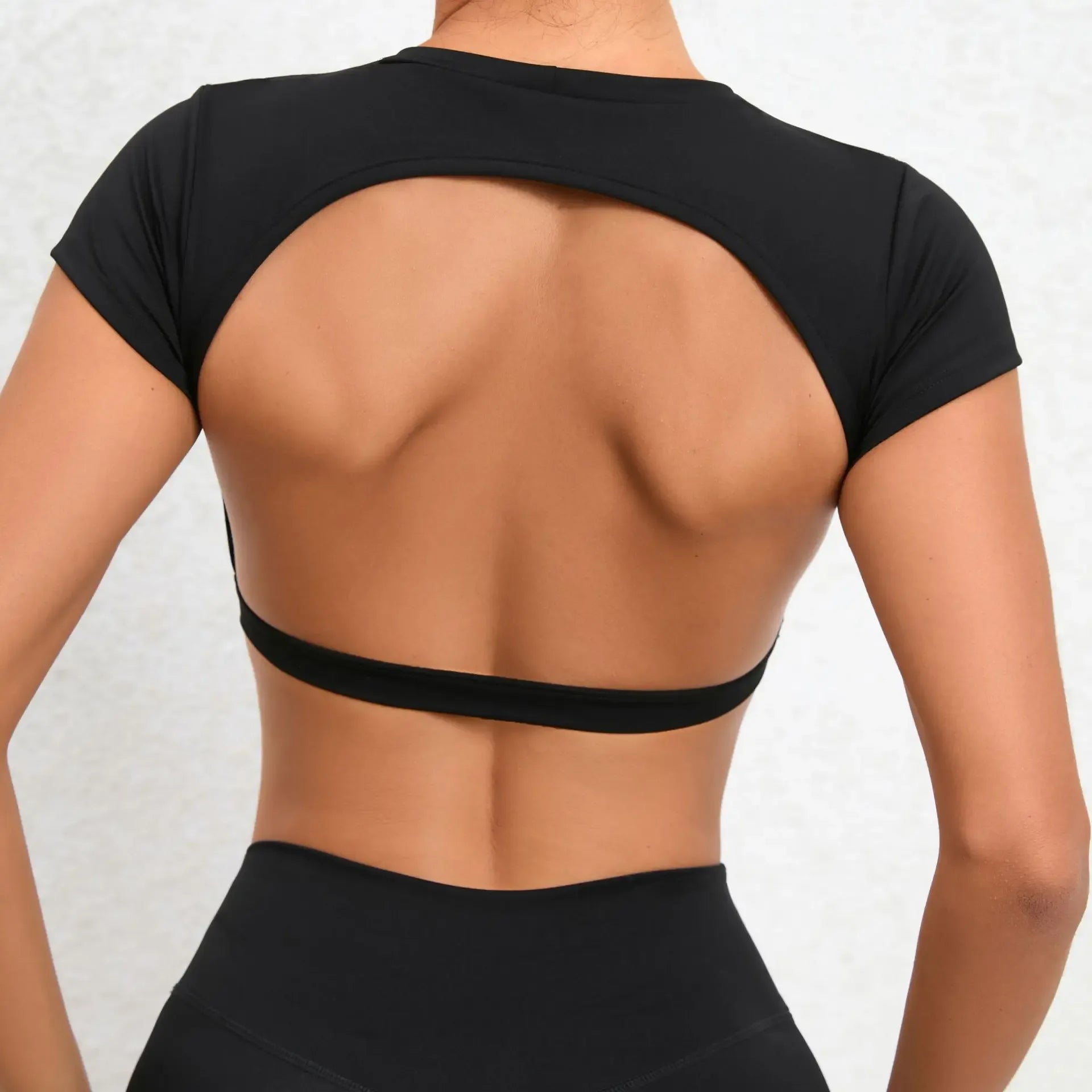 Hearuisavy Sports Shirts Breathable Workout Tops Fitness Sportswear Female Backless Yoga Clothing Sport Crop Tops Women Gym Top - Zen Fit Plus