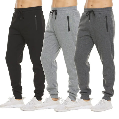 Unisex Sweatpants Side Zipper Pockets Men Joggers Track Pants Elastic Waist Sport Casual Trousers Baggy Fitness Gym Clothing - Zen Fit Plus