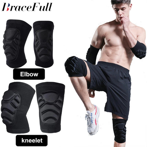 1Pair Knee Elbow Pads,Thick Sponge Collisioned Kneepads for Sports,Protective Knee Support Sleeve for Basketball Running Cycling Zen fit plus
