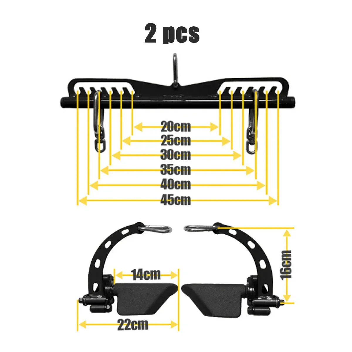 Fitness Rowing Attachment Gym Biceps Triceps Blaster Handle Press Down Grips Hand Lat Pull Down Pulley Cable Machine Accessories - Zen Fit Plus