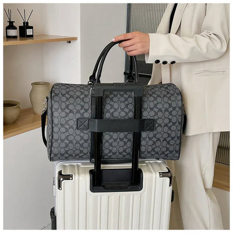 PU Leather Gym Bag Travel Totes Duffle Women Sports Fitness Business Casual Luggage Handbag Outdoor Shoulder Weekend Bag for Man - Zen Fit Plus