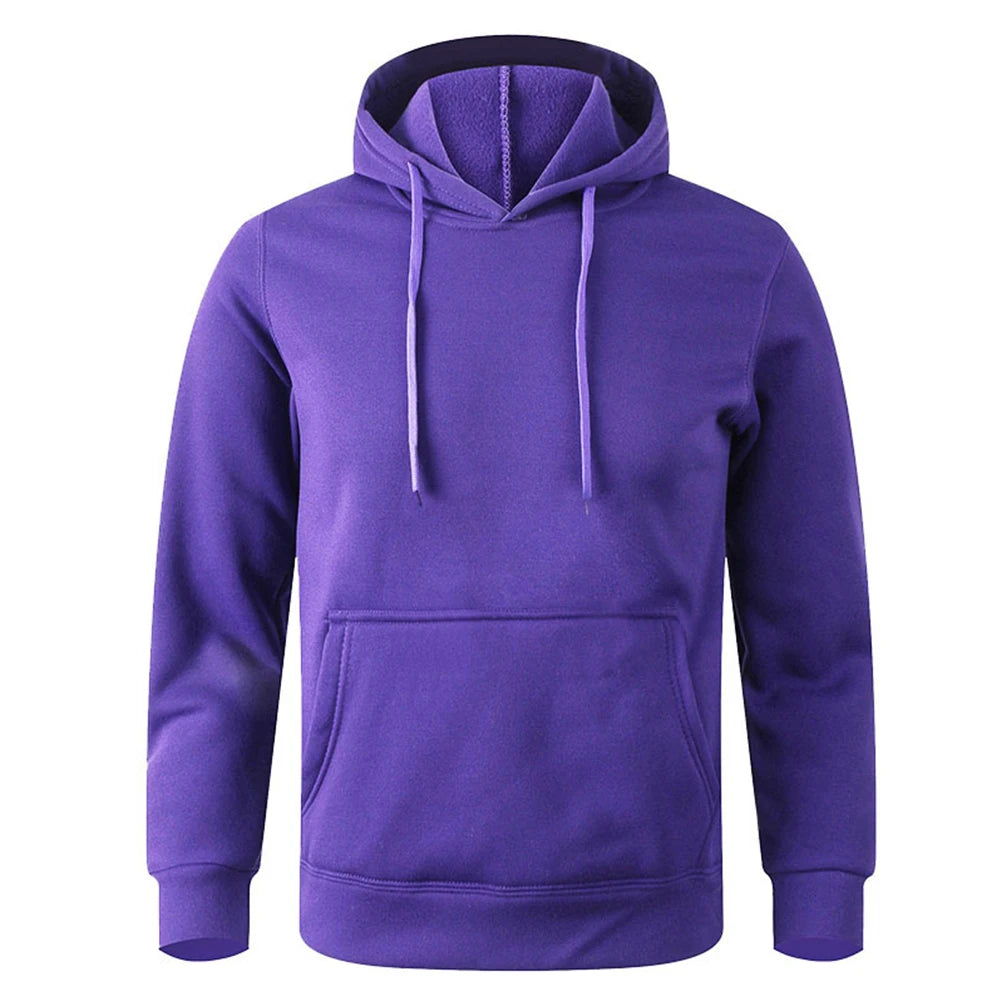 Men's and Women's Warm Sweatshirt Casual Solid Color Streetwear Pullovers Sport Fitness Pocket Hoodies Multi Color Zen fit plus