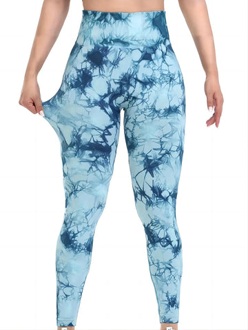 Women's Tie-Dye Seamless Peach Butt High Waist Butt Pants Stretch Fitness Yoga Pants Zen fit plus
