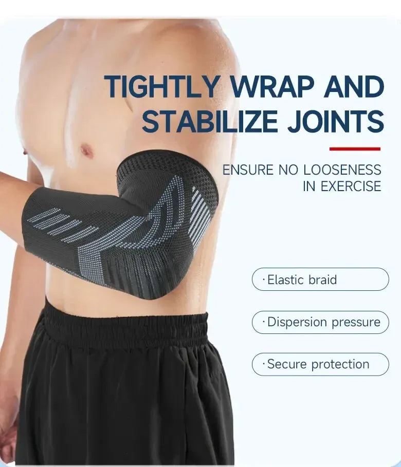 Elastic Fabric Protective Elbow Brace Knitted Compression Sleeve for Tendonitis Pain Relief - Zen Fit Plus