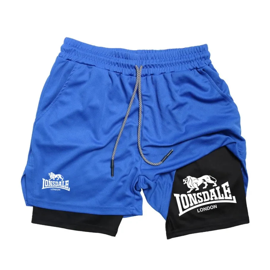 Print 2 in 1 Running Shorts for Men Gym Workout Compression Shorts with Phone Pocket Towel Loop Summer Sport Athletic Activewear Zen fit plus