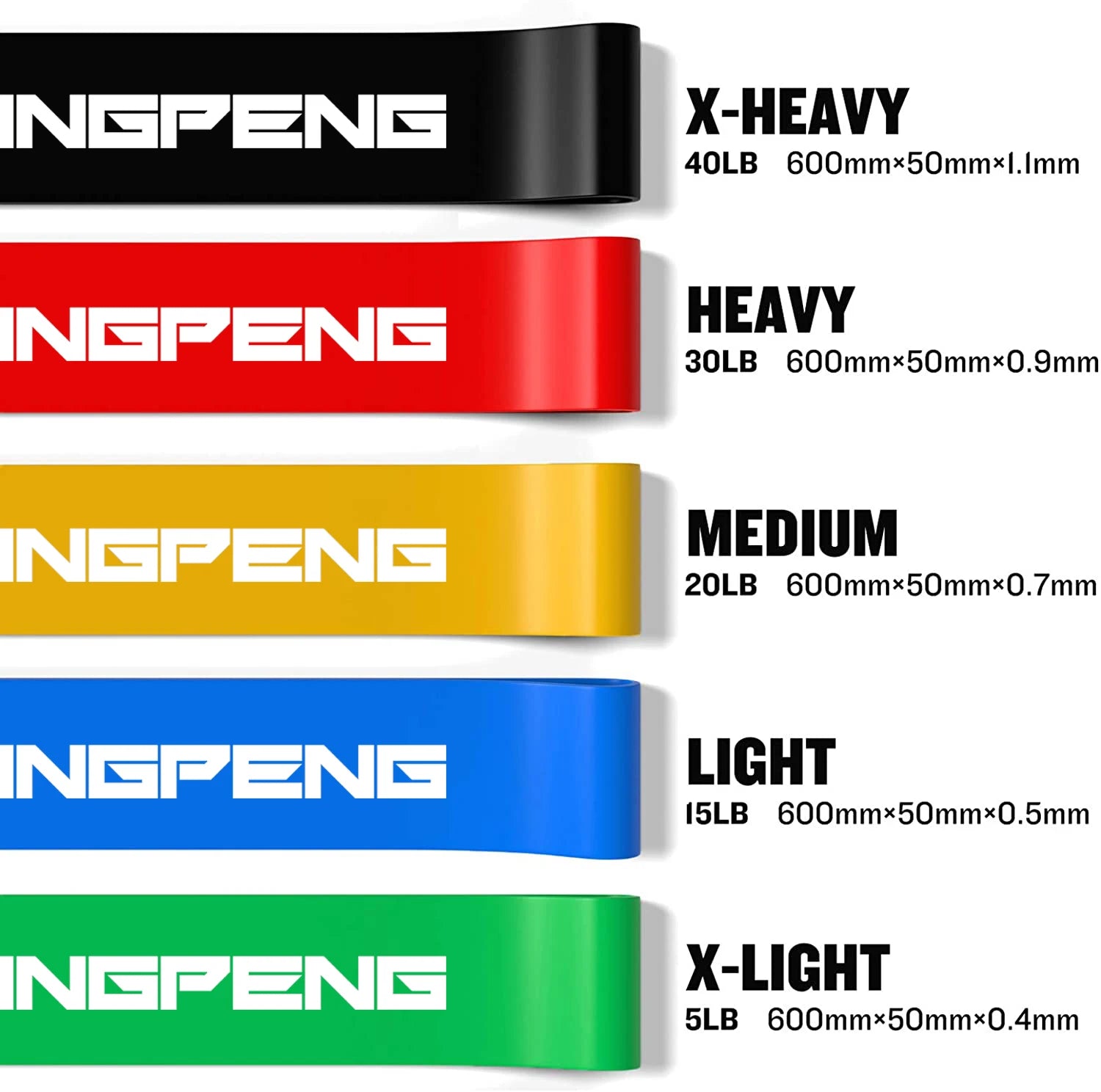 LINGPENG Resistance Band Set for Men and Women 5 Elastic Bands with Different Resistance Levels for Long Workouts Home Gym Zen fit plus