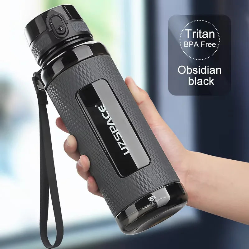UZSPACE Sports Water Bottles Gym Leak-proof Drop-proof Portable Shaker Outdoor Travel Kettle Plastic Drink Water Bottle BPA Free Zen fit plus
