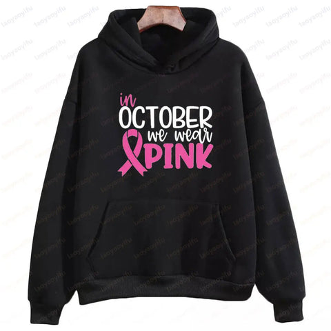 In October We Wear Pink Sweatshirt I'm A Survivor Clothing Team Cancer Motivational Long Sleeve Cancer Awareness Women Shirt Zen Fit Plus