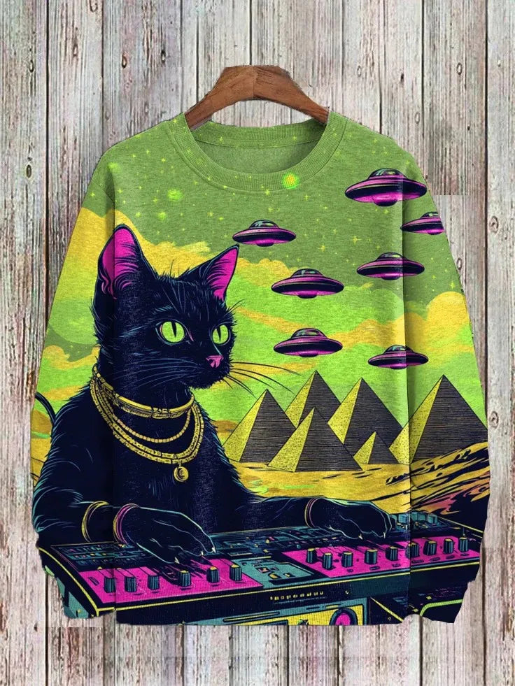 2025 Men's Animal Sweatshirts Long Sleeve Sweatshirt Crew Neck Fashion 3D Printed Japanese Art Prints Casual Sweatshirts Zen Fit Plus