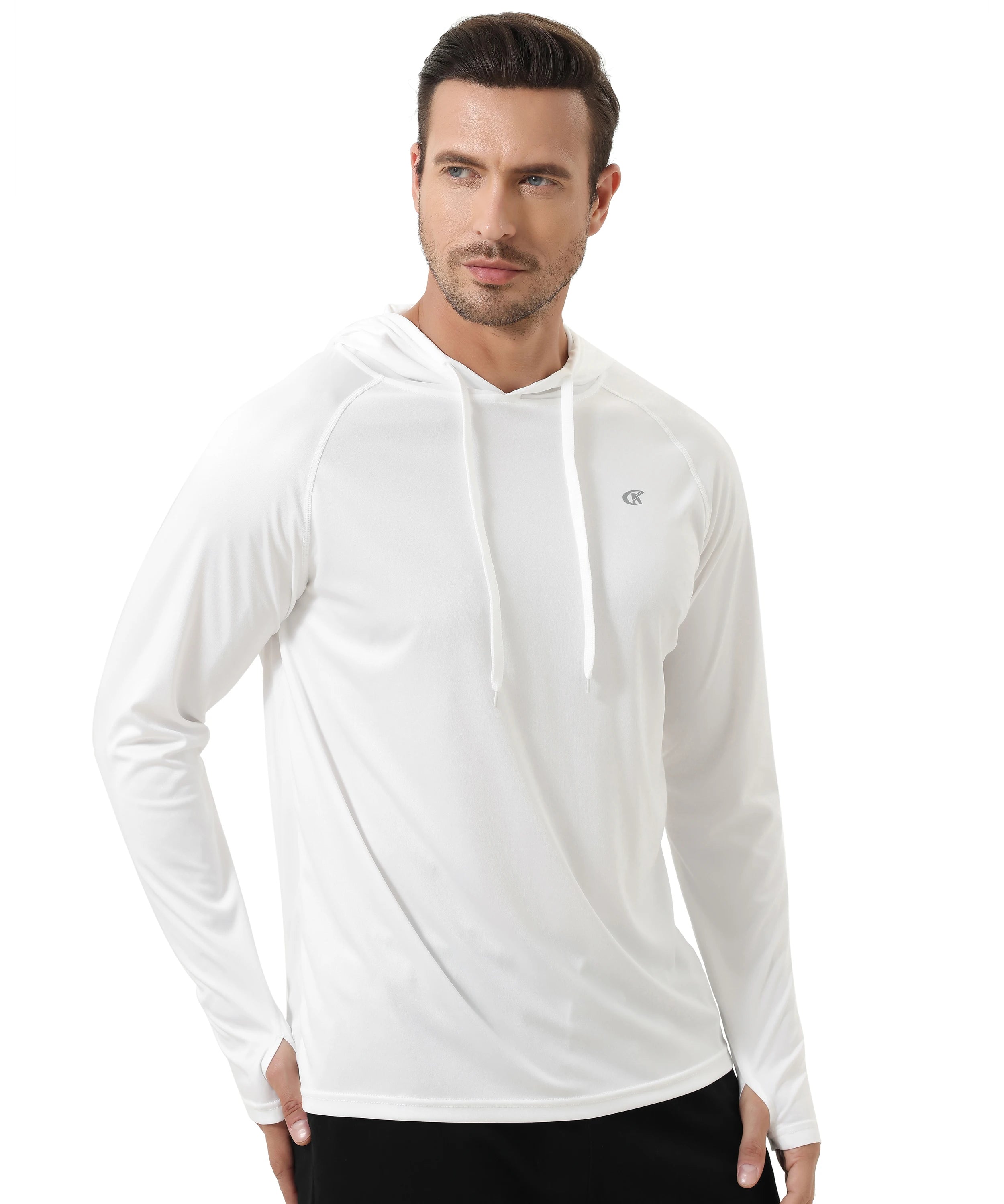 Summer Men's Long Sleeve UPF 50+ Hoodie Shirts, Rash Guard Quick Dry Lightweight T-shirt for Outdoor Jogger Sport Pullover Zen fit plus