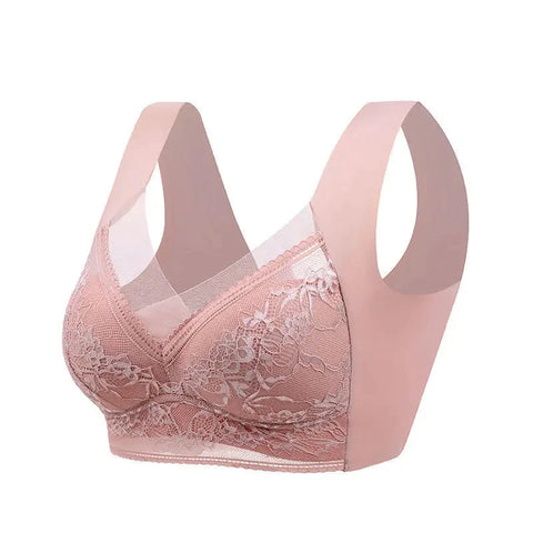 L-6L Women Large Bra Push Up Ice Silk Seamless upper Bralette Lace Wireless Summer Bras Plus Size Top Lingerie Underwear 15019 Zen fit plus