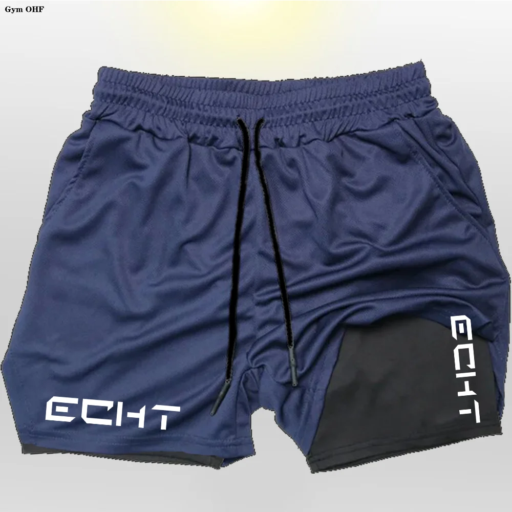 Running Shorts Men Fitness Gym Training 2 in 1 Sports Shorts Quick Dry Workout Jogging Double Deck Short Pant Zen fit plus
