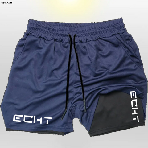 Running Shorts Men Fitness Gym Training 2 in 1 Sports Shorts Quick Dry Workout Jogging Double Deck Short Pant Zen fit plus