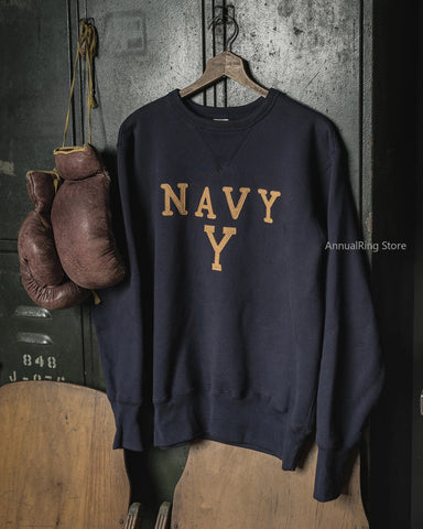 Rugged Bronson NAVY Boxing Coach Pullover Sweatshirt US Cotton Blockbuster Sweater Zen Fit Plus