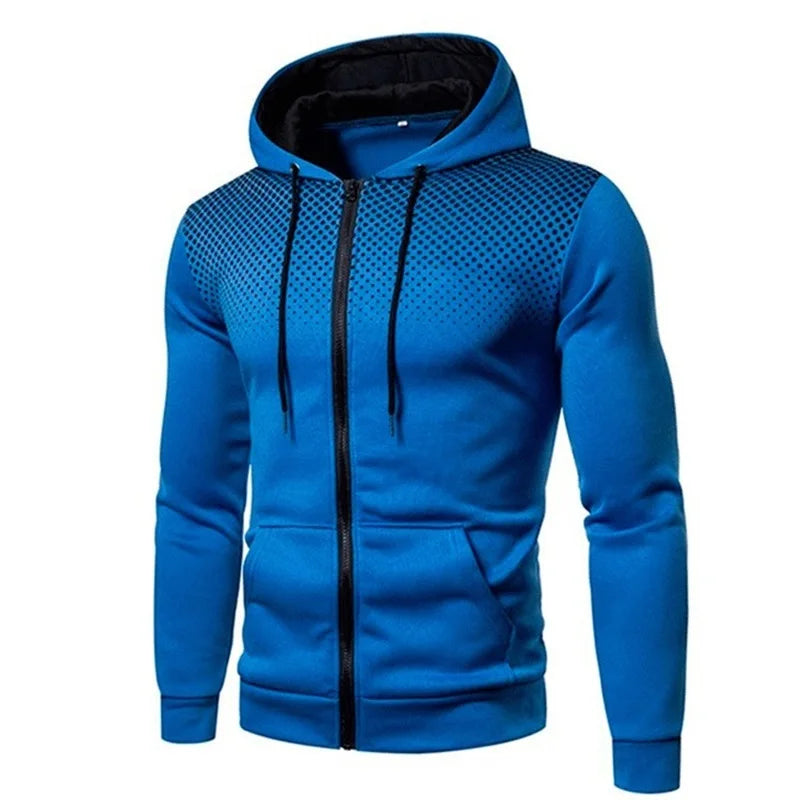 Men's Hoodie Zipper Pocket Polka Pot Print Hoodie Sweatshirt Sport Outdoor Casual Everyday Hoodie Slim Fit Sweatshirt Zen fit plus