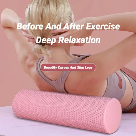 Hexagonal Yoga Roller: Round EVA Foam Cylinder for Pilates & Enhanced Home Workouts (Diameter 9.5cm, Length 29.7cm) - Zen Fit Plus