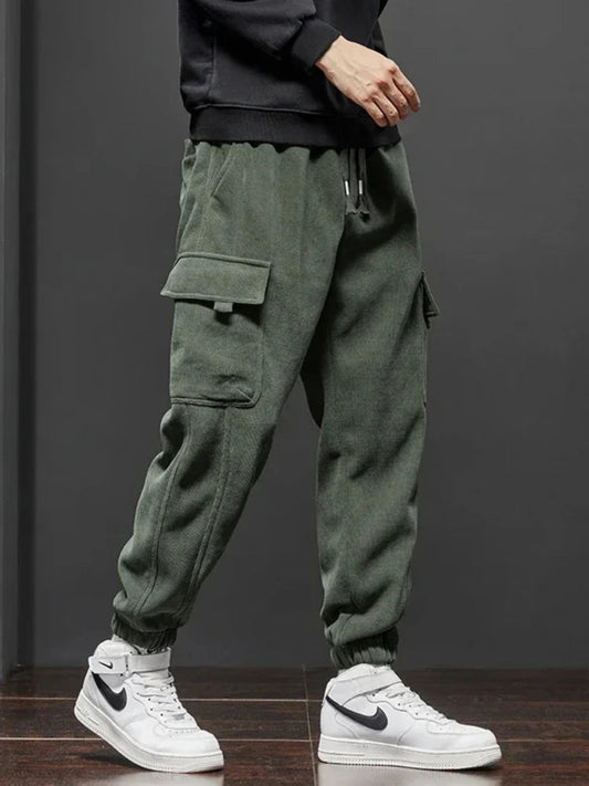 Spring Autumn New Style Elastic Waist Casual Pants for Men Stretch Straight Drawstring Harem Jogging Sports Long Pants Male Zen fit plus