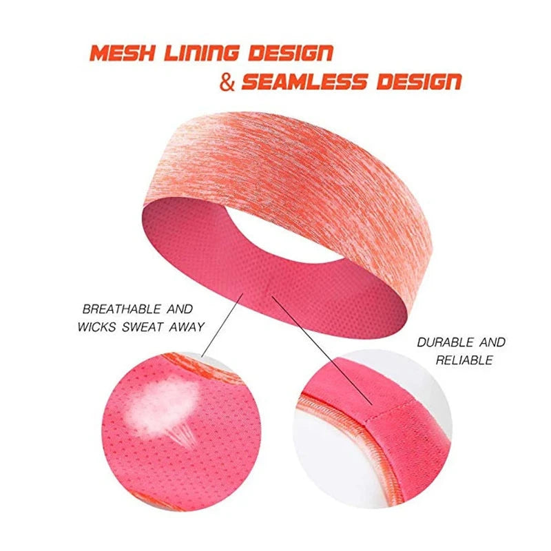 3PCS Sweatband for Men Women Elastic Sport Hairbands Head Band Yoga Headbands Headwear Headwrap Sports Workout Hair Accessories Zen Fit Plus