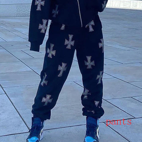 Zip-up Rhinestone Hoodie - Zen fit plus