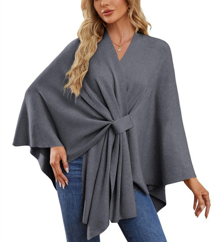 Soft Elegant Shawl Poncho for Cozy Chic Layers