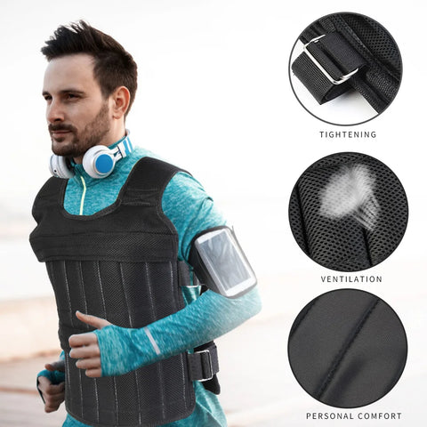 Adjustable Weight Vest Jacket for Running and Training - 3/15/20/35/50Kg Options