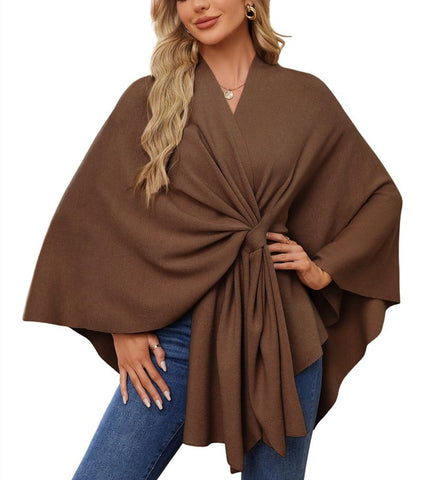 Soft Elegant Shawl Poncho for Cozy Chic Layers