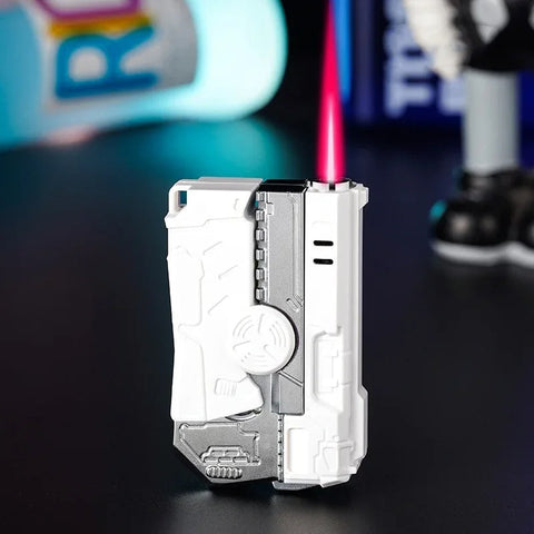 Deformable Fingertip Gyro Decompression Lighter – Foldable, Windproof Red Flame for Trendy Men